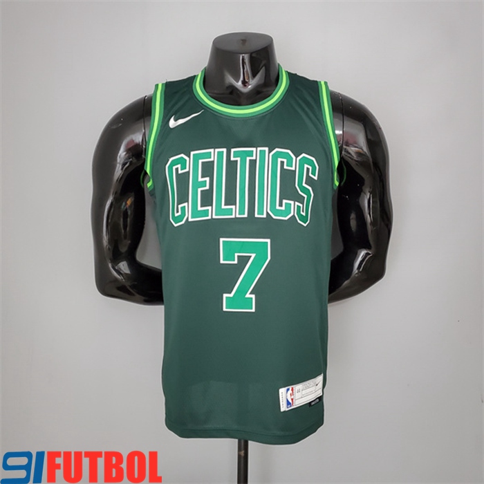 Camisetas Boston Celtics (Brown #7) 2021 Verde Bonus Edition Dark