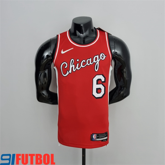 Camisetas Chicago Bulls (Caruso #6) Rojo 75th Anniversary City Edition