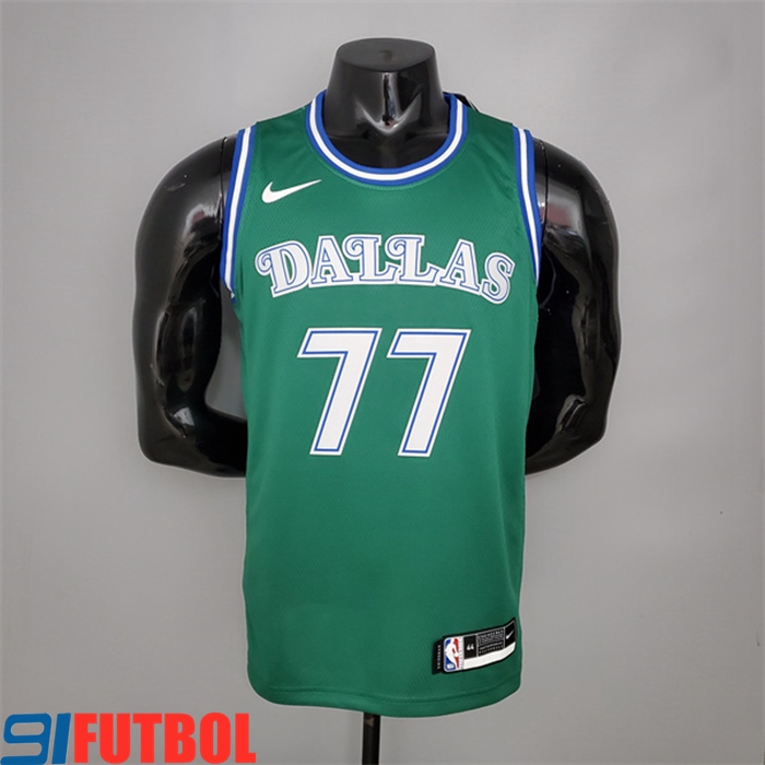 Camisetas Dallas Mavericks (Doncic #77) Retro Verde