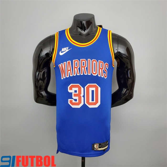 Camisetas Golden State Warriors (Curry #30) Azul Retro 75th Anniversary