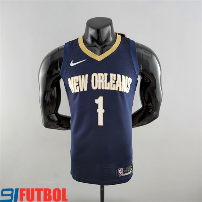 Camisetas New Orleans Pelicans (Williams #1) Azul marino 75th Anniversary