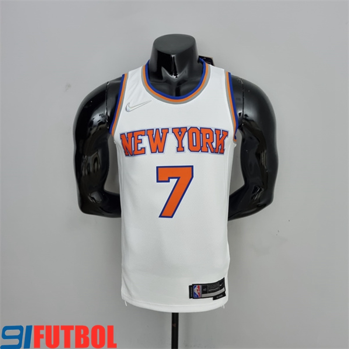 Camisetas New York Knicks (Anthony #7) Blanco 75th Anniversary