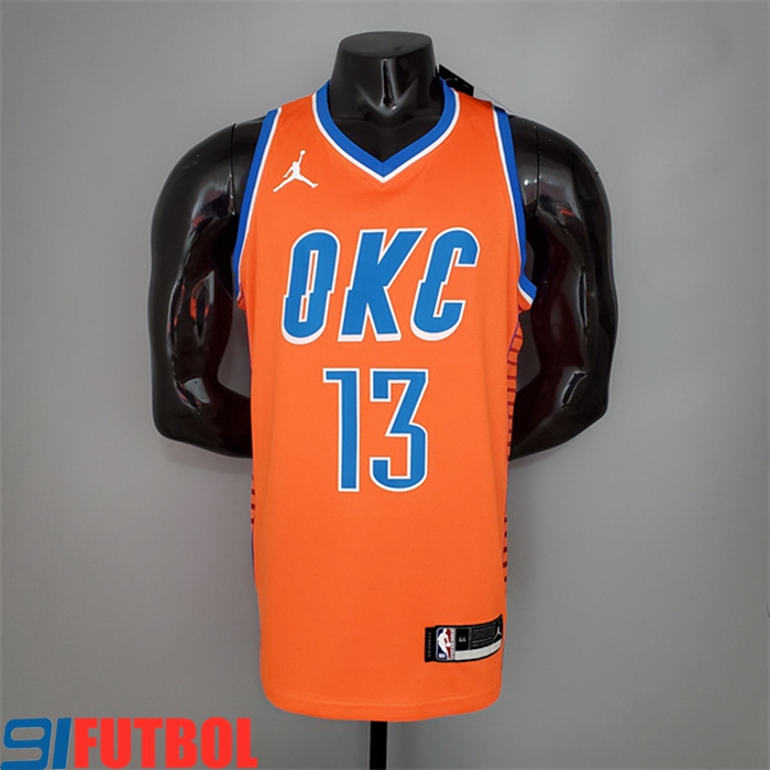 Camisetas Oklahoma City Thunder (George #13) Naranja Jordan