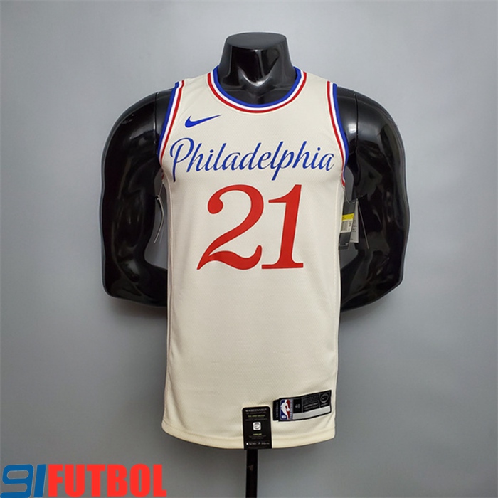 Camisetas Philadelphia 76ers (Embiid #21) 2020 Beige City Limited Edition