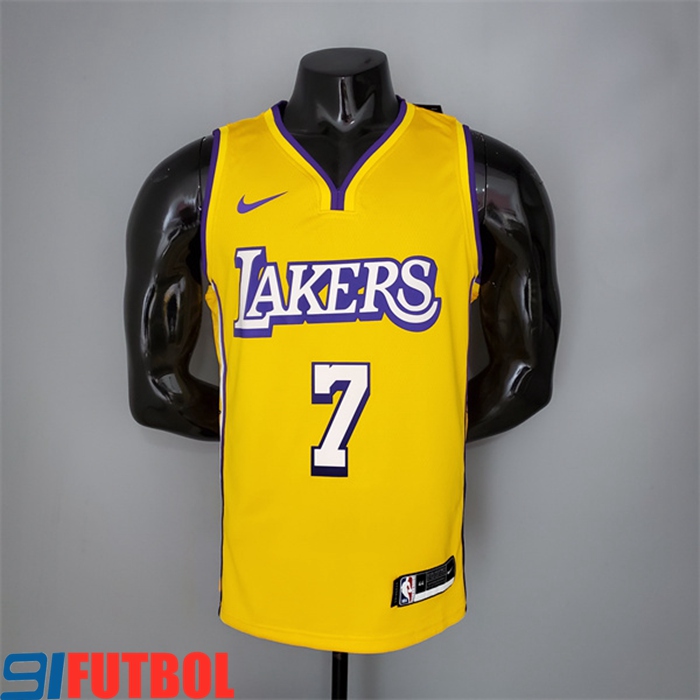 Camisetas Los Angeles Lakers (Anthony #7) Amarillo V-collerette City Edition