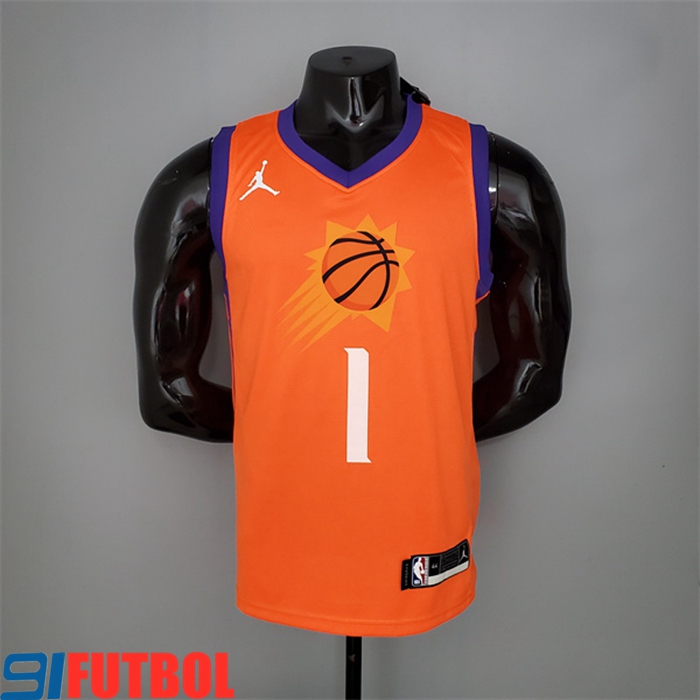 Camisetas Phoenix Suns (Booker #1) 2021 Naranja Jordan Theme