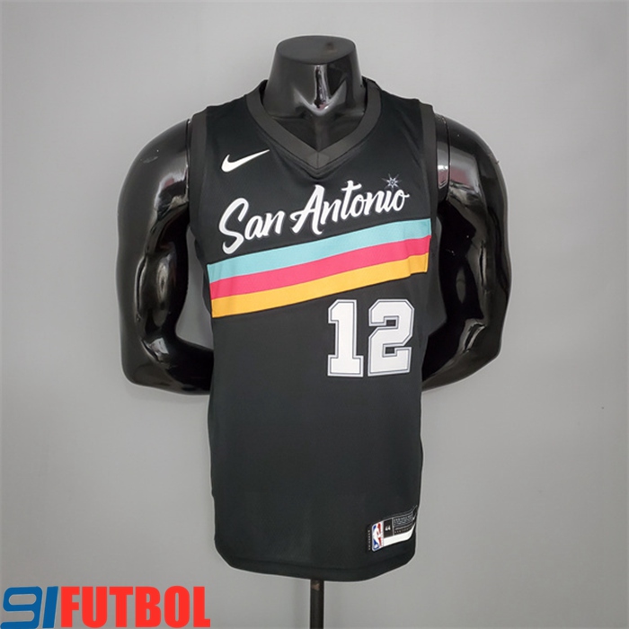 Nueva Camisetas San Antonio Spurs (Aldridge #12) Negro City Edition