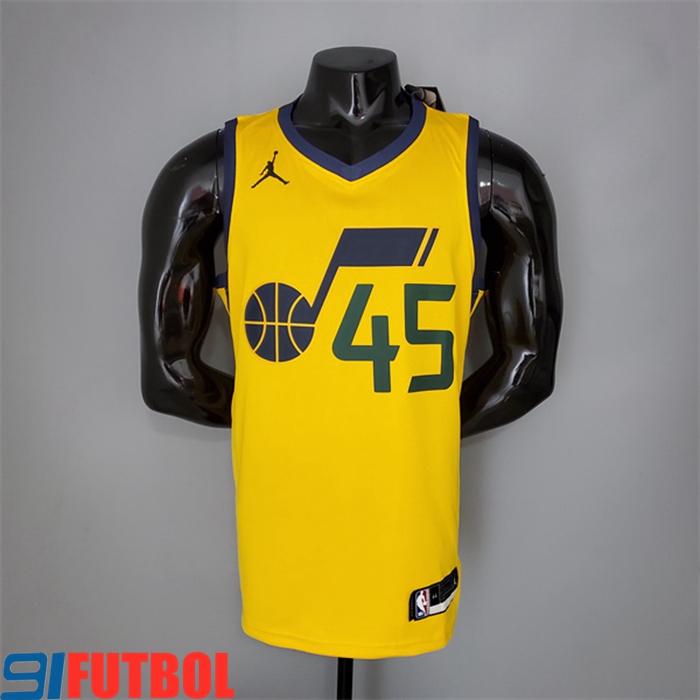 Camisetas Utah Jazz (Mithcell #45) 2021 Amarillo Jordan Theme
