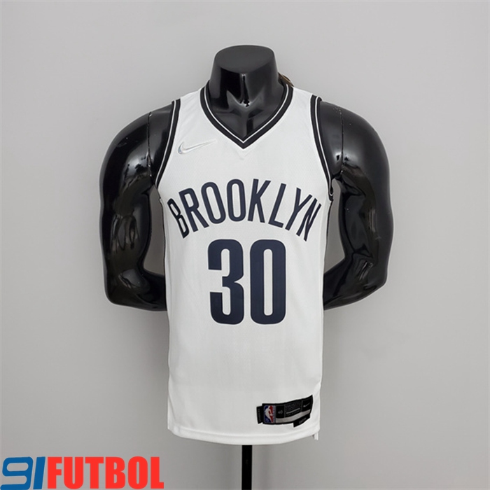 Camisetas Brooklyn Nets (Curry #30) Blanco 75th Anniversary
