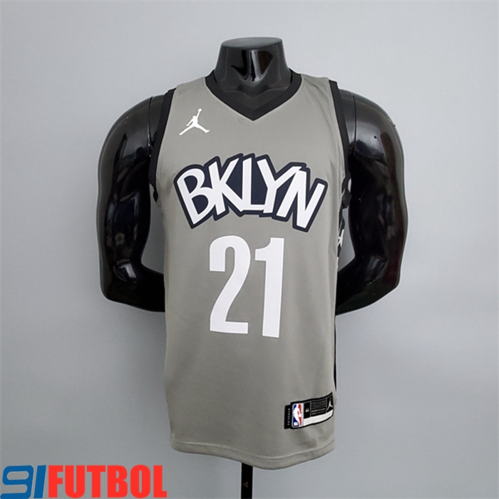 Camisetas Brooklyn Nets (Aldridge #21) Gris
