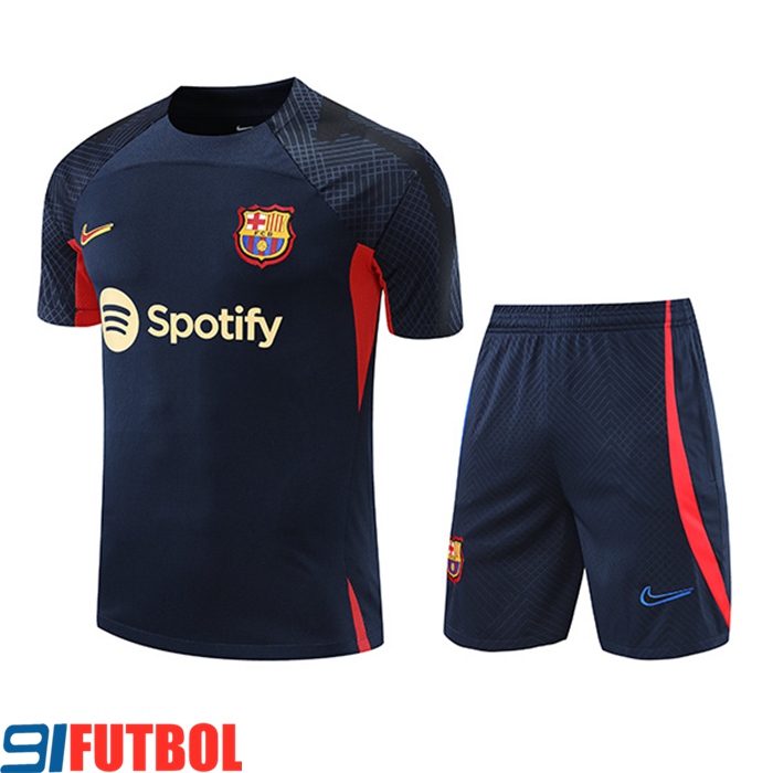 Camiseta Entrenamiento + Cortos FC Barcelona Azul marino/Rojo 2022/2023