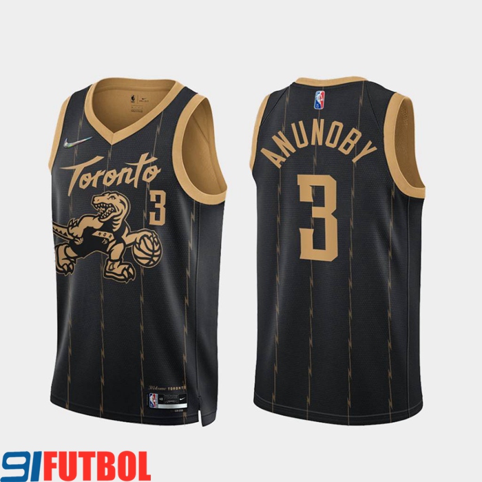 Camisetas Toronto Raptors (ANUNOBY #3) Negro