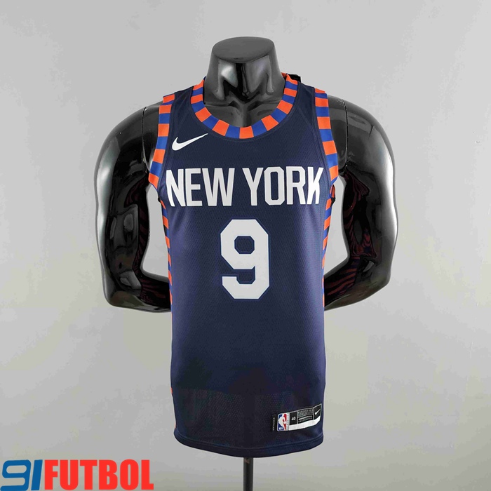 Camisetas New York Knicks (BARRETT #9) Azul Oscuro Striped