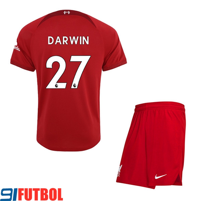 Camisetas De Futbol Liverpool (DARWIN #27) Ninos Primera 2022/23