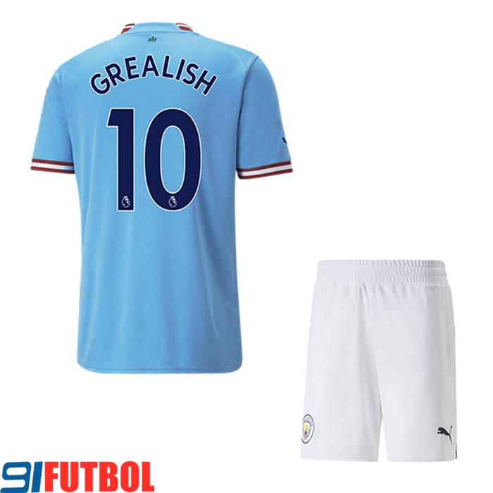 Camisetas De Futbol Manchester City (GREALISH #10) Ninos Primera 2022/23