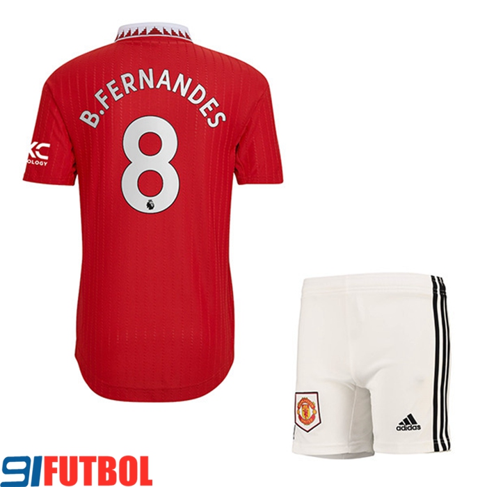 Camisetas De Futbol Manchester United (B. FERNANDES #8) Ninos Primera 2022/23