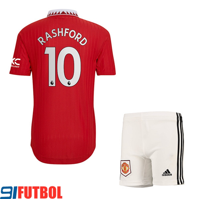 Camisetas De Futbol Manchester United (RASHFORD #10) Ninos Primera 2022/23