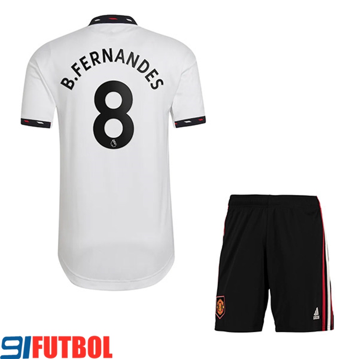 Camisetas De Futbol Manchester United (B. FERNANDES #8) Ninos Segunda 2022/23