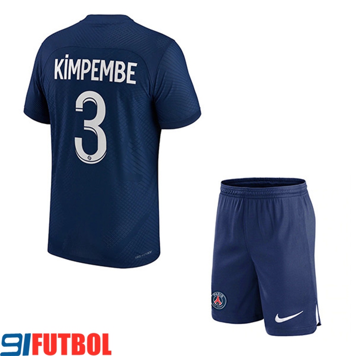 Camisetas De Futbol PSG (KIMPEMBE #3) Ninos Primera 2022/23
