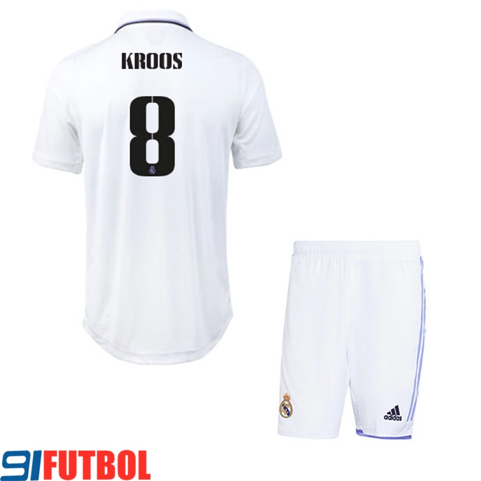 Camisetas De Futbol Real Madrid (KROOS #8) Ninos Primera 2022/23