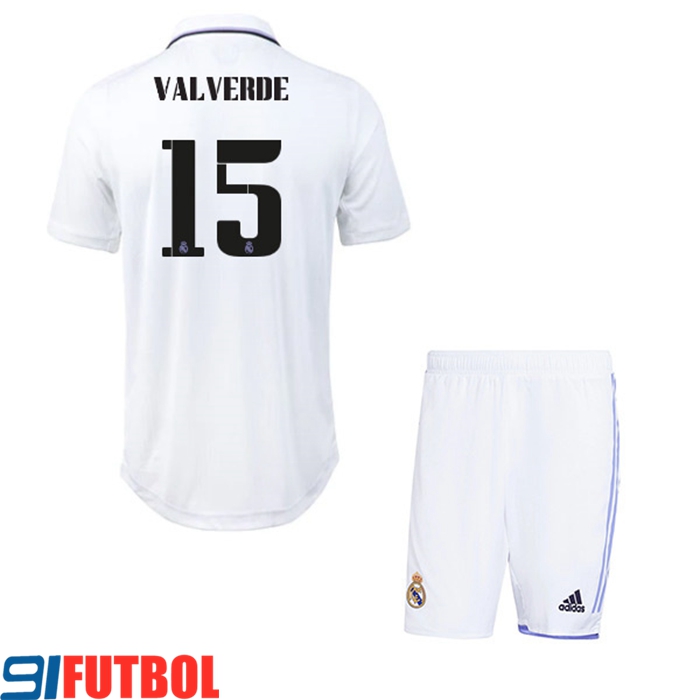 Camisetas De Futbol Real Madrid (VALVERDE #15) Ninos Primera 2022/23