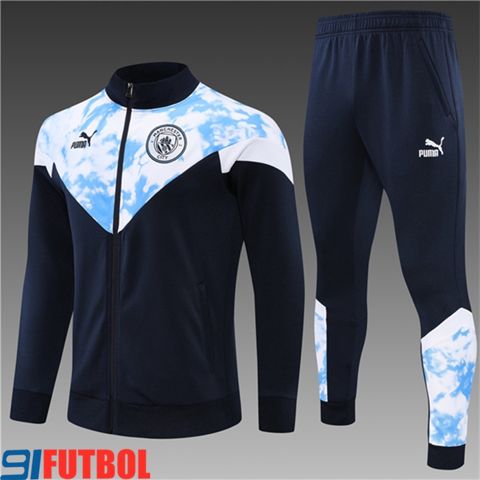 Chandal Equipos De Futbol - Chaqueta Manchester City Ninos Azul marino/Blanco 2022/2023