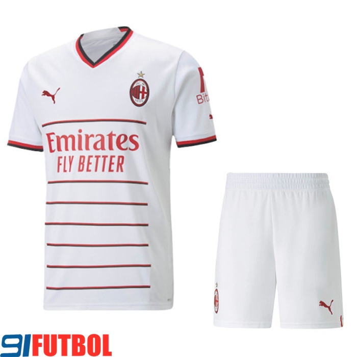 Nueva Camisetas De Futbol AC Milan Ninos Segunda 2022/2023