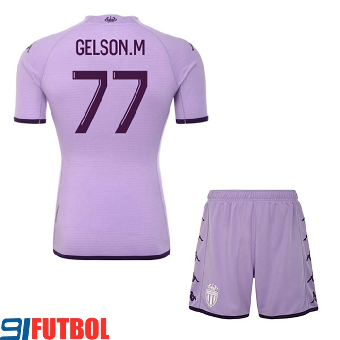 Camisetas De Futbol AS Monaco (GELSON.M #77) Ninos Tercera 2022/2023