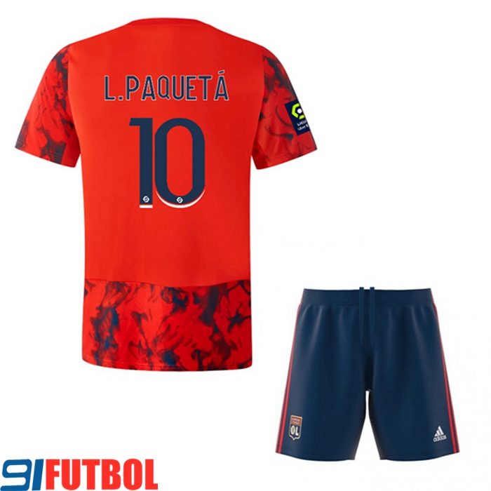 Camisetas De Futbol Lyon (L.PAQUETÁ #10) Ninos Segunda 2022/2023