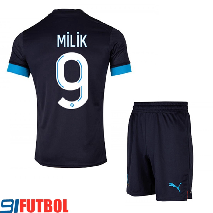 Camisetas De Futbol Marsella (MILIK #9) Ninos Segunda 2022/2023