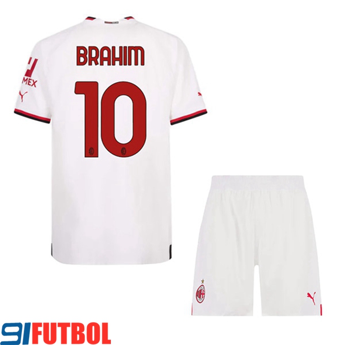 Camisetas De Futbol AC Milan (BRAHIM #10) Ninos Segunda 2022/2023