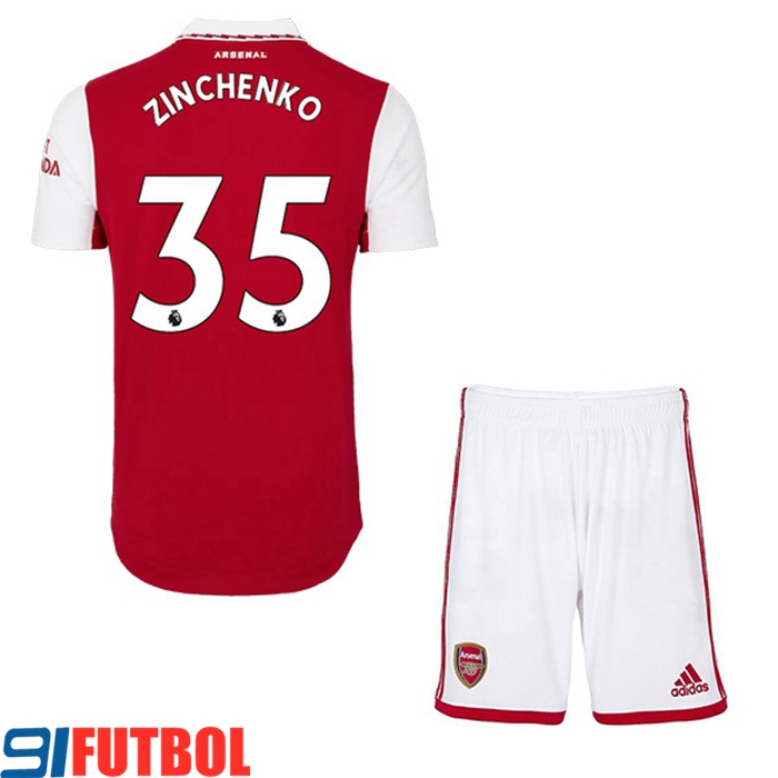 Camisetas De Futbol Arsenal (ZINCHENKO #35) Ninos Primera 2022/2023