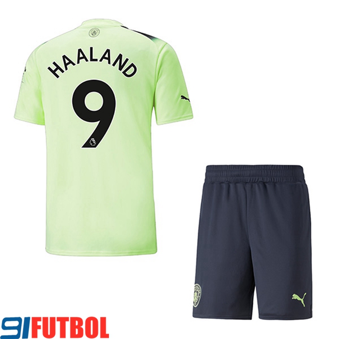 Camisetas De Futbol Manchester City (HAALAND #9) Ninos Tercera 2022/2023