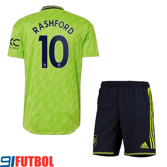 Camisetas De Futbol Manchester United (RASHFORD #10) Ninos Tercera 2022/2023