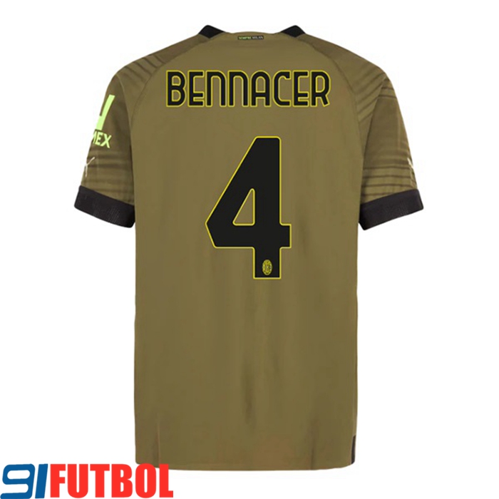 Camisetas De Futbol AC Milan (BENNACER #4) 2022/2023 Tercera