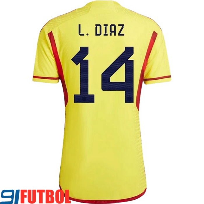 Camiseta Equipo Nacional Colombia (L. DIAZ #14) 2022/2023 Primera