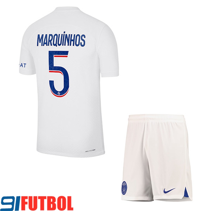 Camisetas De Futbol PSG (MARQUINHOS #5) Ninoss Tercera 2022/2023