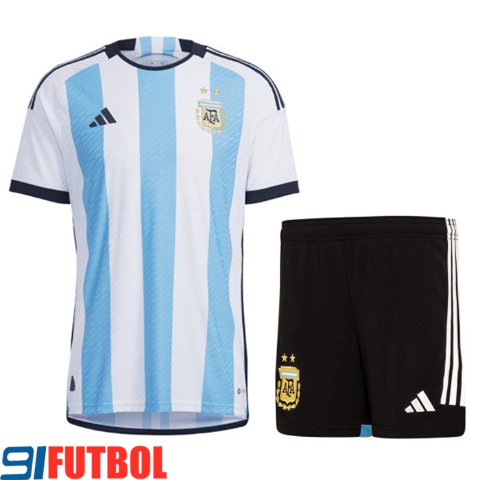 Camisetas De Futbol Argentina Primera + Cortos Copa Del Mundo 2022