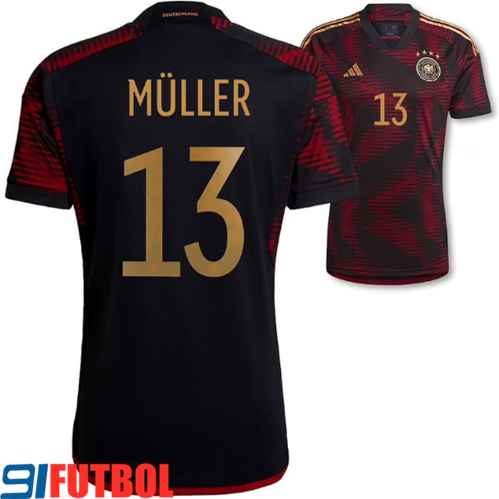 Camisetas De Futbol Alemania (MÜLLER #13）Copa Del Mundo 2022 Segunda