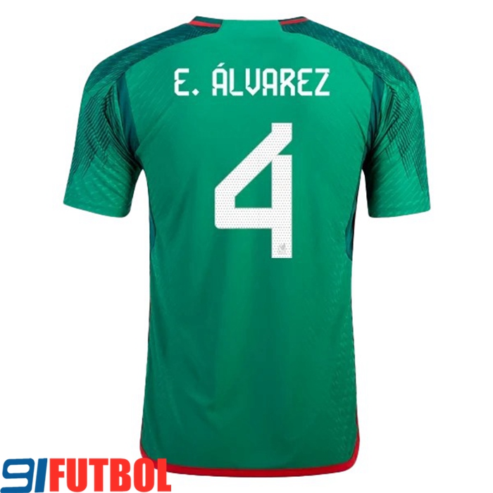 Camisetas De Futbol México (E. ÁLVAREZ #4）Copa Del Mundo 2022 Primera