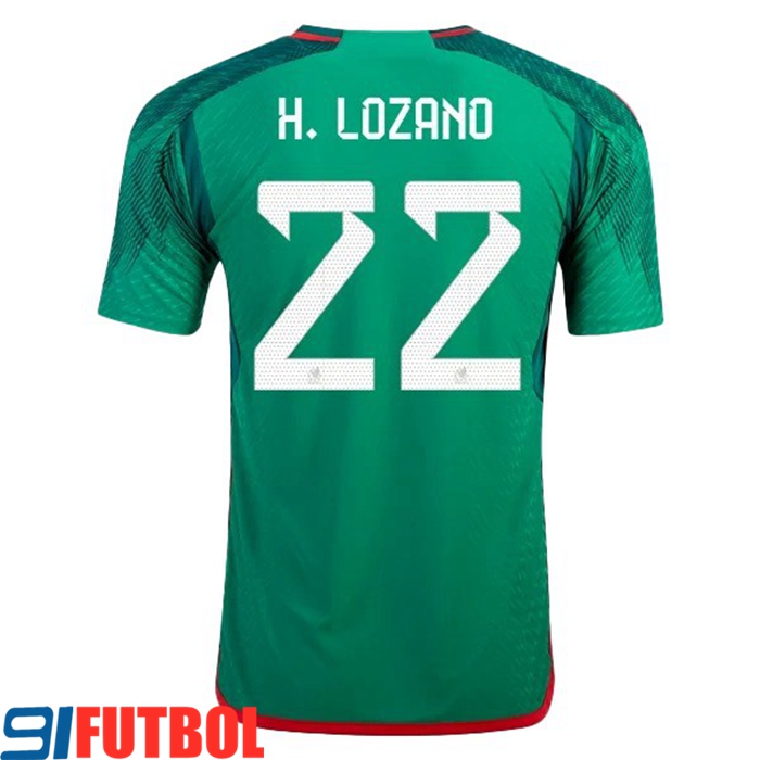 Camisetas De Futbol México (H. LOZANO #22）Copa Del Mundo 2022 Primera