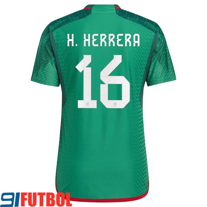 Camisetas De Futbol México (H. HERRERA #16）Copa Del Mundo 2022 Primera