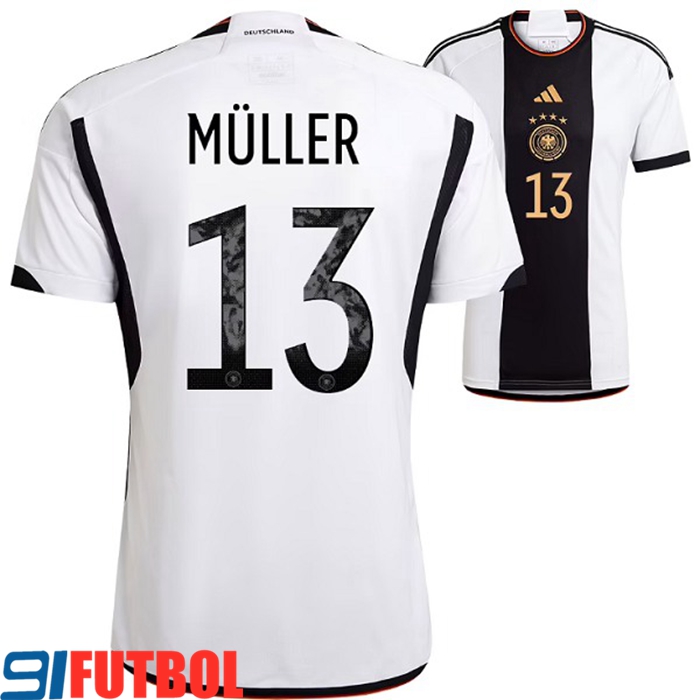 Camisetas De Futbol Alemania (MÜLLER #13）Copa Del Mundo 2022 Primera
