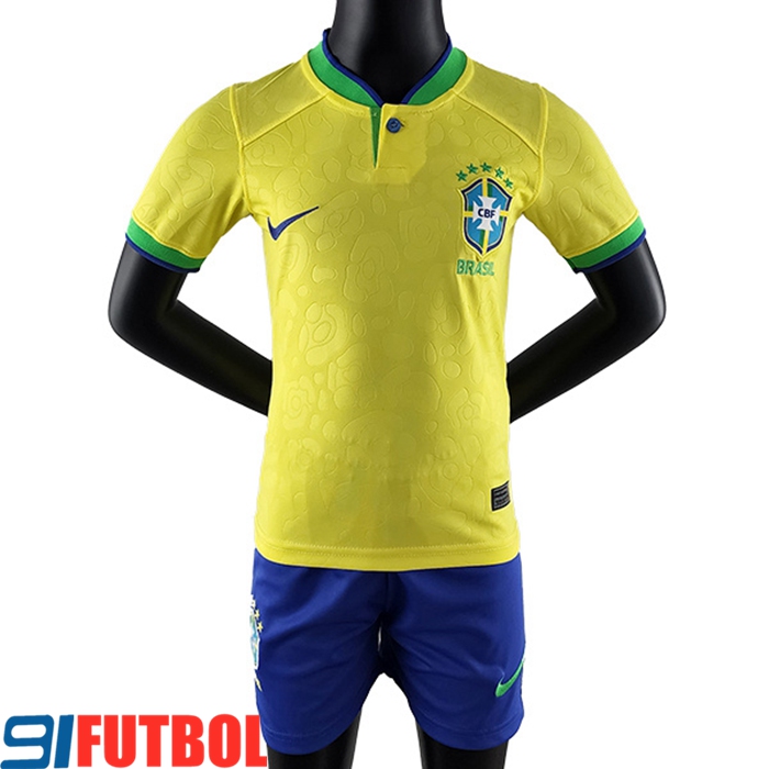 Nueva Camisetas De Futbol Brasil Ninos Primera 2022/2023