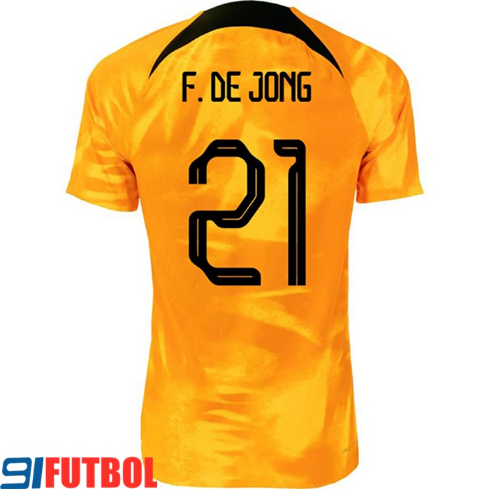 Camiseta Nacional Países Bajos (F.DE JONG #21) 2022/2023 Primera
