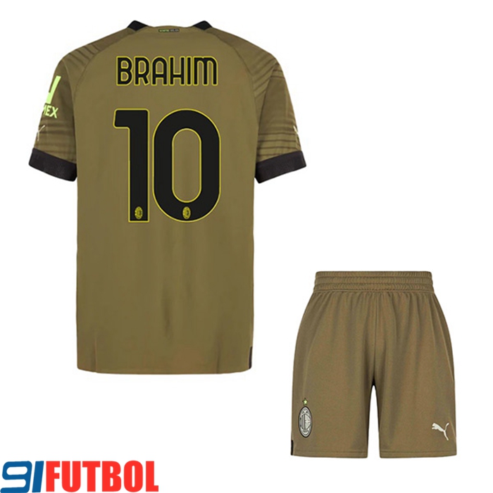 Camisetas De Futbol AC Milan (BRAHIM #10) Ninos Tercera 2022/2023