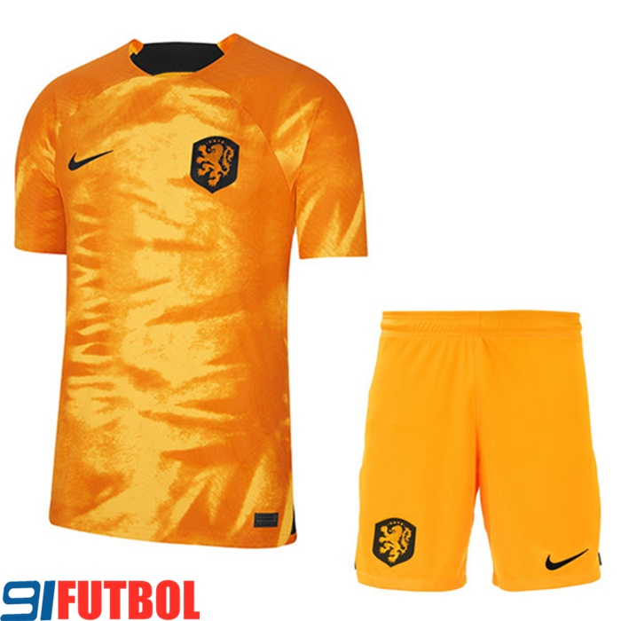 Camisetas Futbol Países Bajos Primera + Cortos Copa Del Mundo 2022