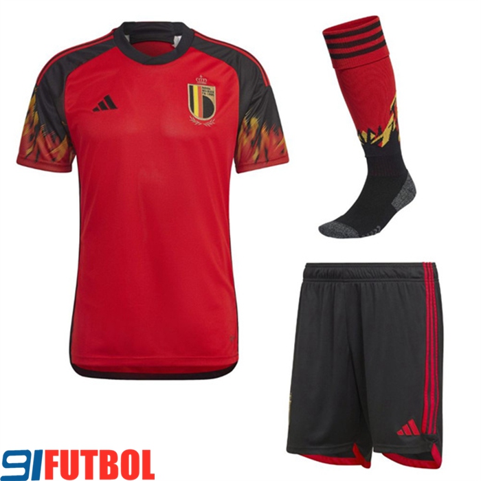 Camisetas Futbol Bélgica Primera (Cortos + Pantalones) Copa Del Mundo 2022
