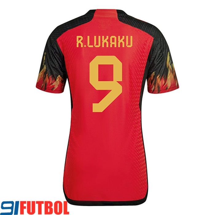 Camisetas De Futbol Bélgica (R.LUKAKU #9) Copa Del Mundo 2022 Primera