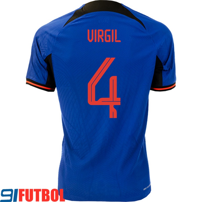 Camisetas De Futbol Países Bajos (VIRGIL #4) Copa Del Mundo 2022 Segunda
